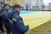 Курсанти Університету долучилися до масового виконання державного Гімну України у центрі Львова Курсанти Університету долучилися до масового виконання державного Гімну України у центрі Львова