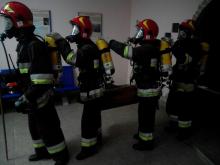 В навчальній пожежно-рятувальній частині Університету відпрацьовано практичне заняття з газодимозахисниками чергових караулів