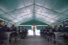 На табірному зборі курсанти відсвяткували День прапора