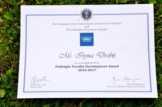 Доцент Університету стала переможцем академічної програми Уряду США та стажуватиметься в Мерілендському університеті